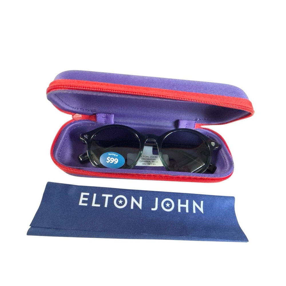 Elton John Eyewear Sunglasses for Men & Women Drama Blue 46-18-130 NEW - Picture 6 of 7